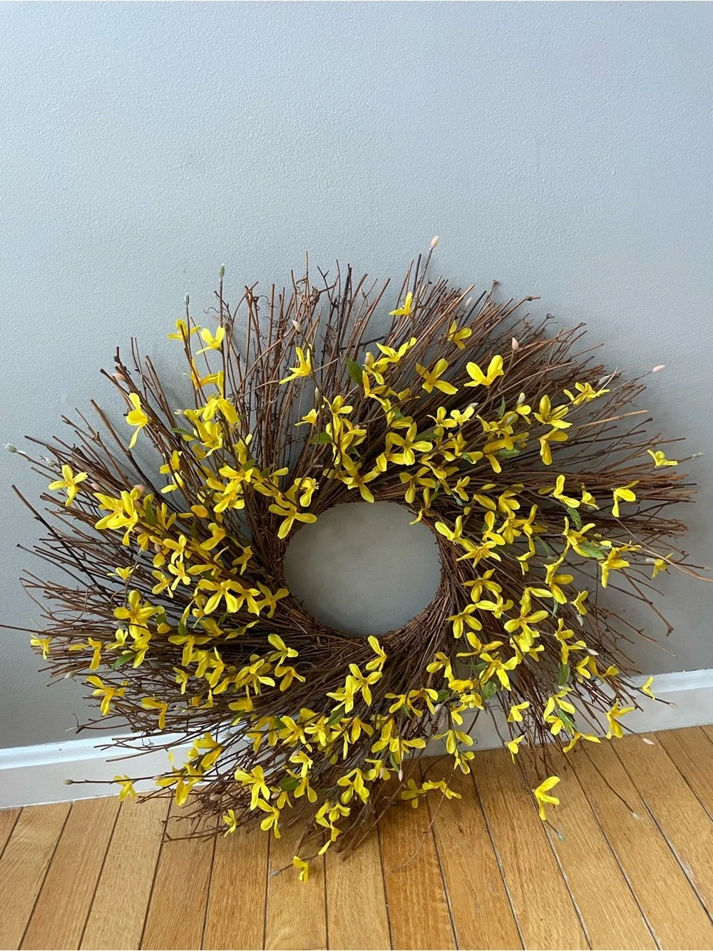 Spring Forsythia Twig Wreath - Yellow
